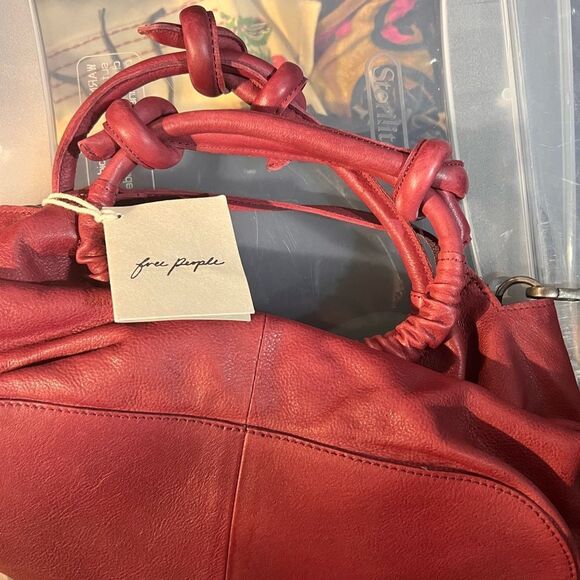 Free People Head Over Heels Leather Crossbody Bag in Red - Picture 6 of 6